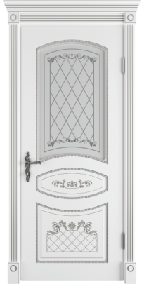 Дверь межкомнатная крашенная эмалью ADELE ART CLOUD Белая патина серебро